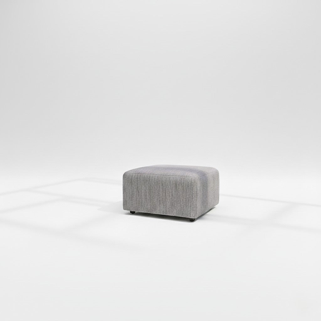 Pandora footstool in charcoal chenille