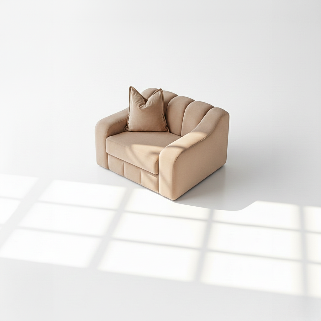 Bella armchair in mink velvet