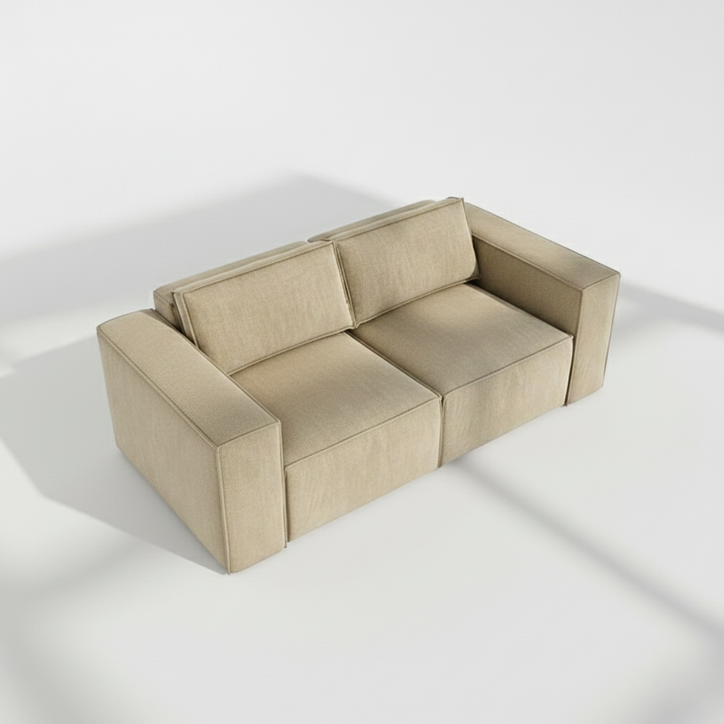 Aire modular 2 seater sofa in beige naples linen