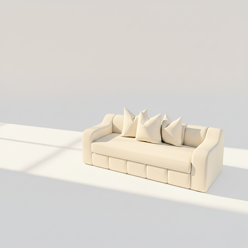 Bella 3 seater sofa in cream velvet