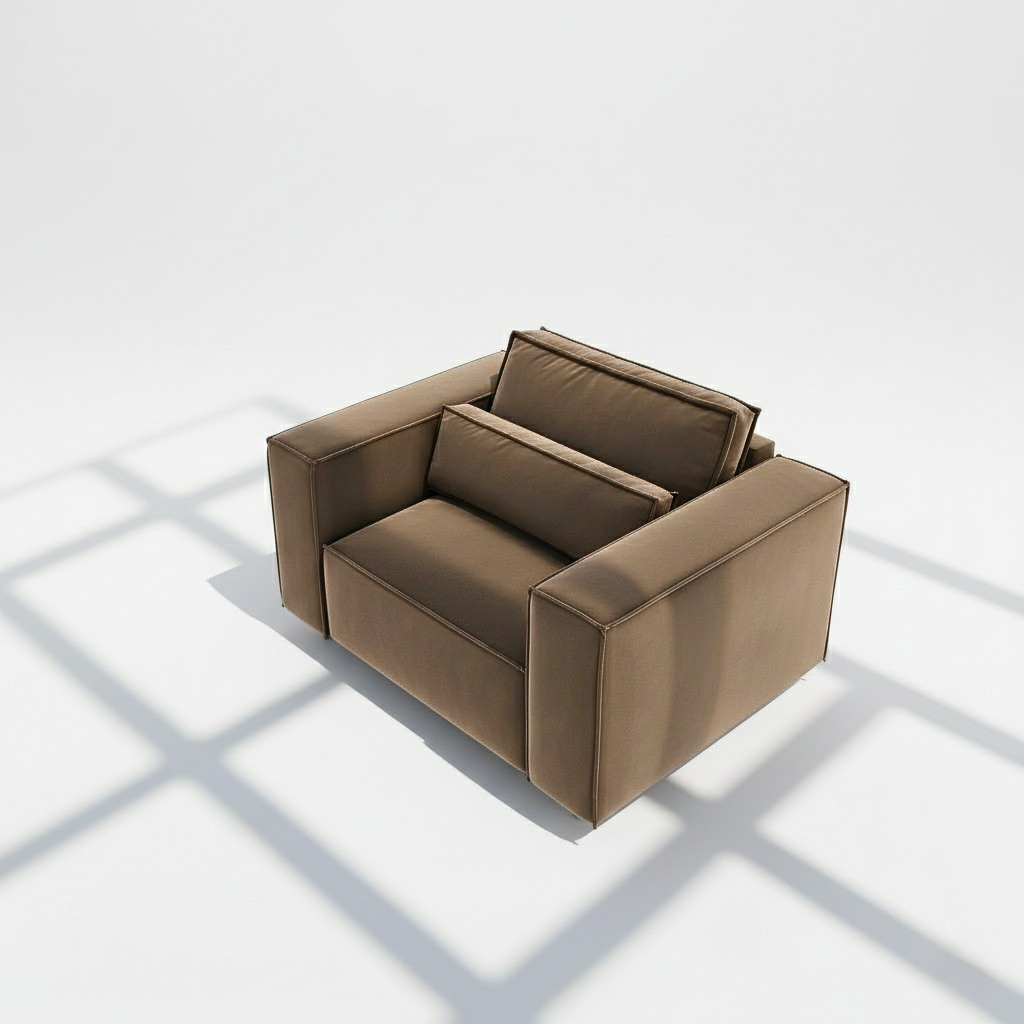 Sloane armchair in plush brown velvet