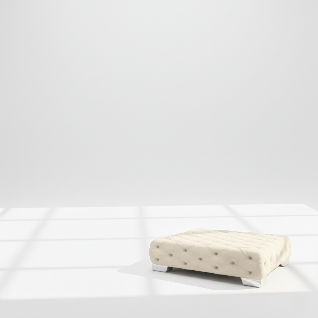 Ashton footstool in mink velvet