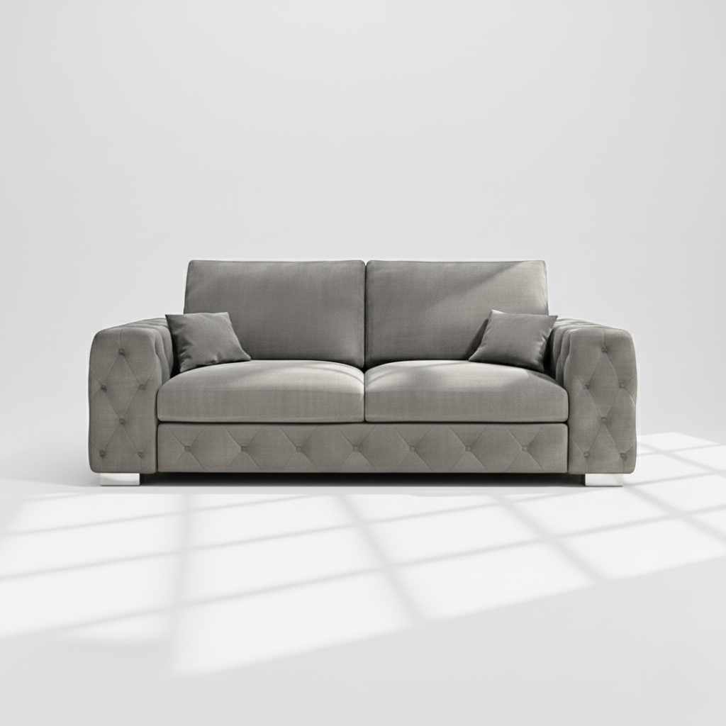 Ashton 3 seater sofa in grey velvet