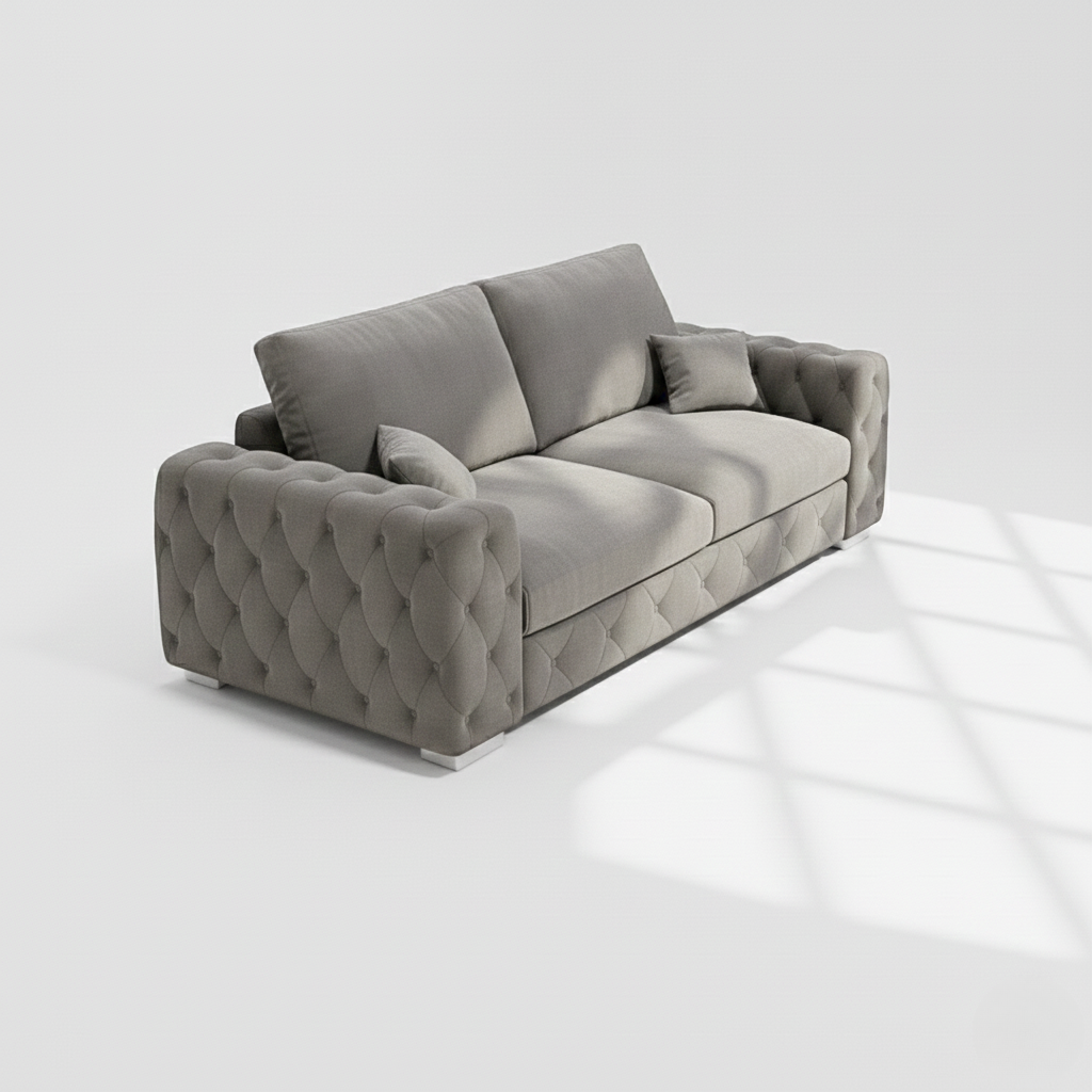 Ashton 3 seater sofa in grey velvet