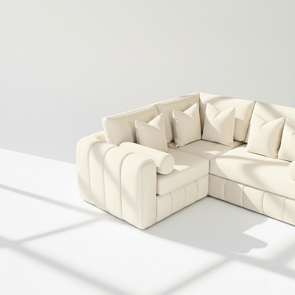 Havana 4 seater corner left hand in cream velvet