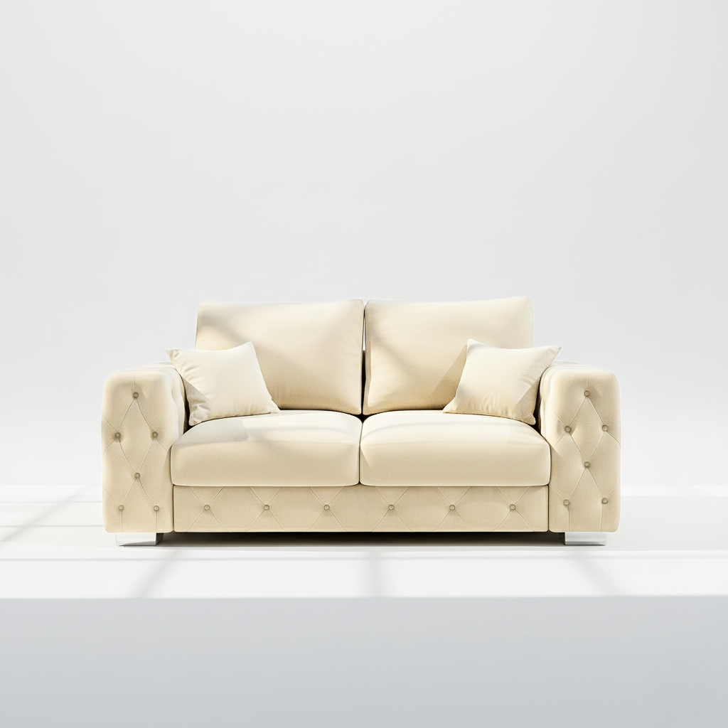 Ashton 2 seater sofa in cream velvet