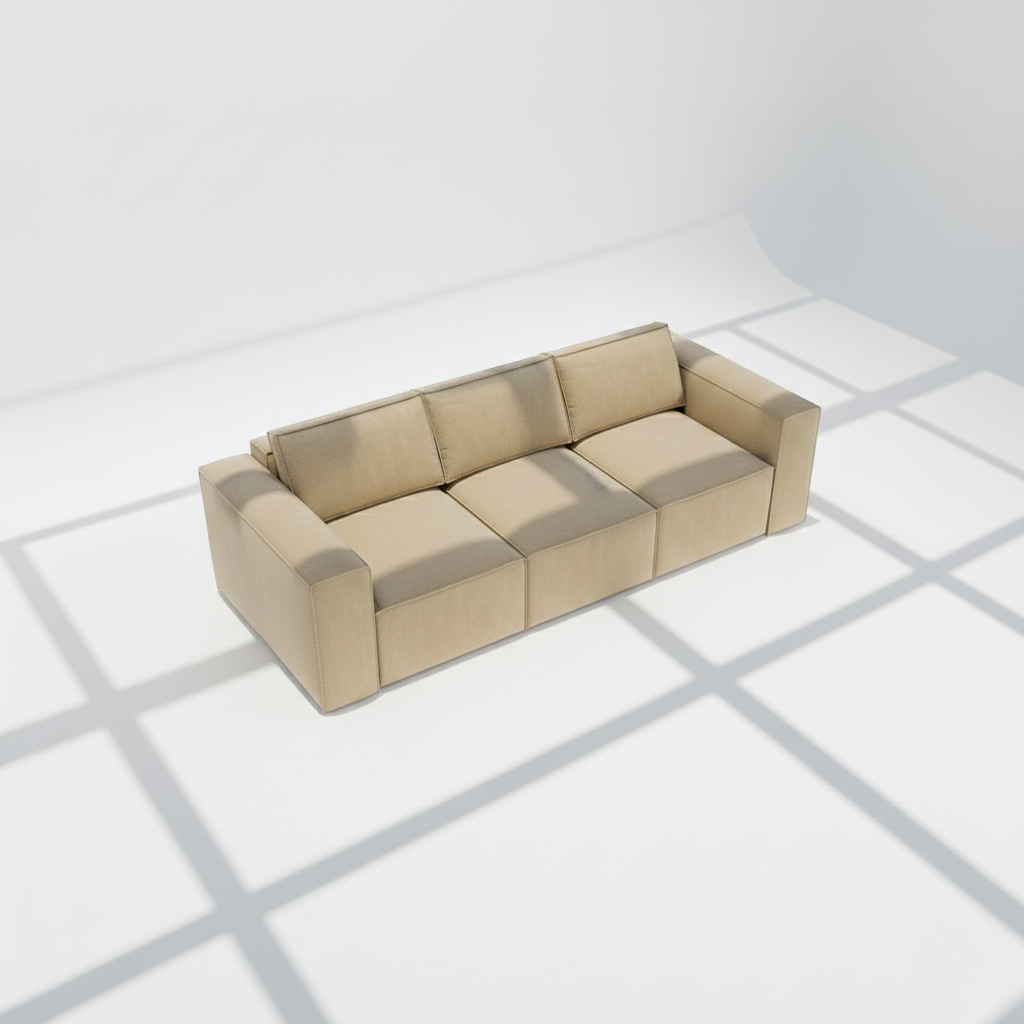 Aire 3 seater sofa modular in beige naples linen