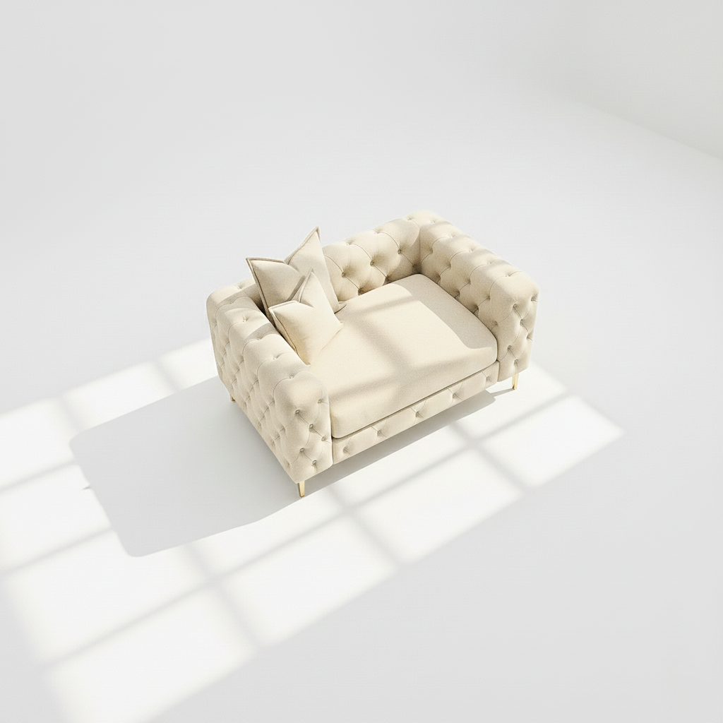 Monaco armchair in cream velvet