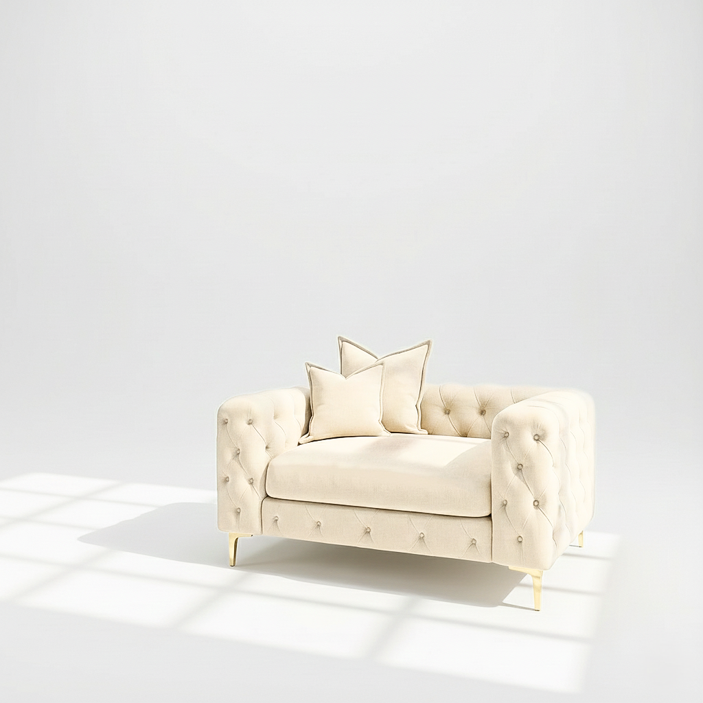 Monaco armchair in cream velvet