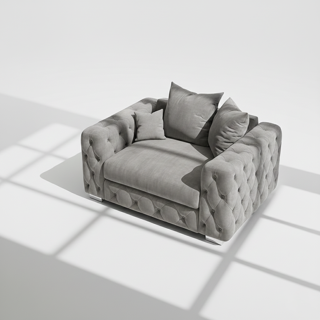 Mayfair armchair in grey velvet