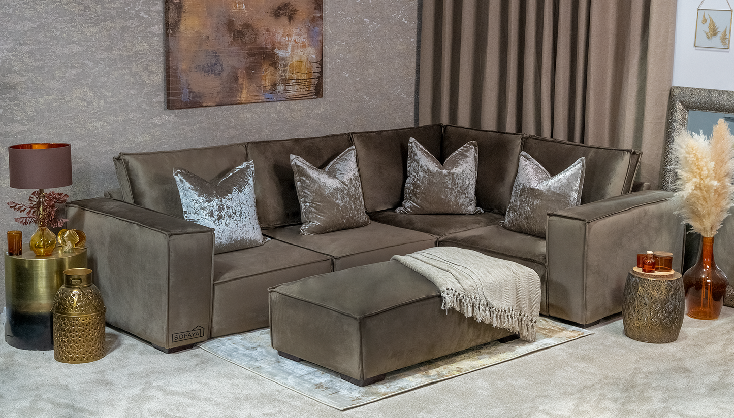 Belgravia 4 Seater Corner Sofa With Footstool