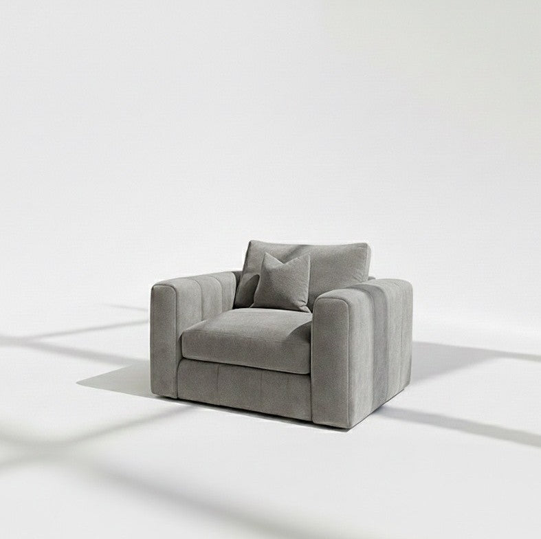 Havana armchair in grey velvet
