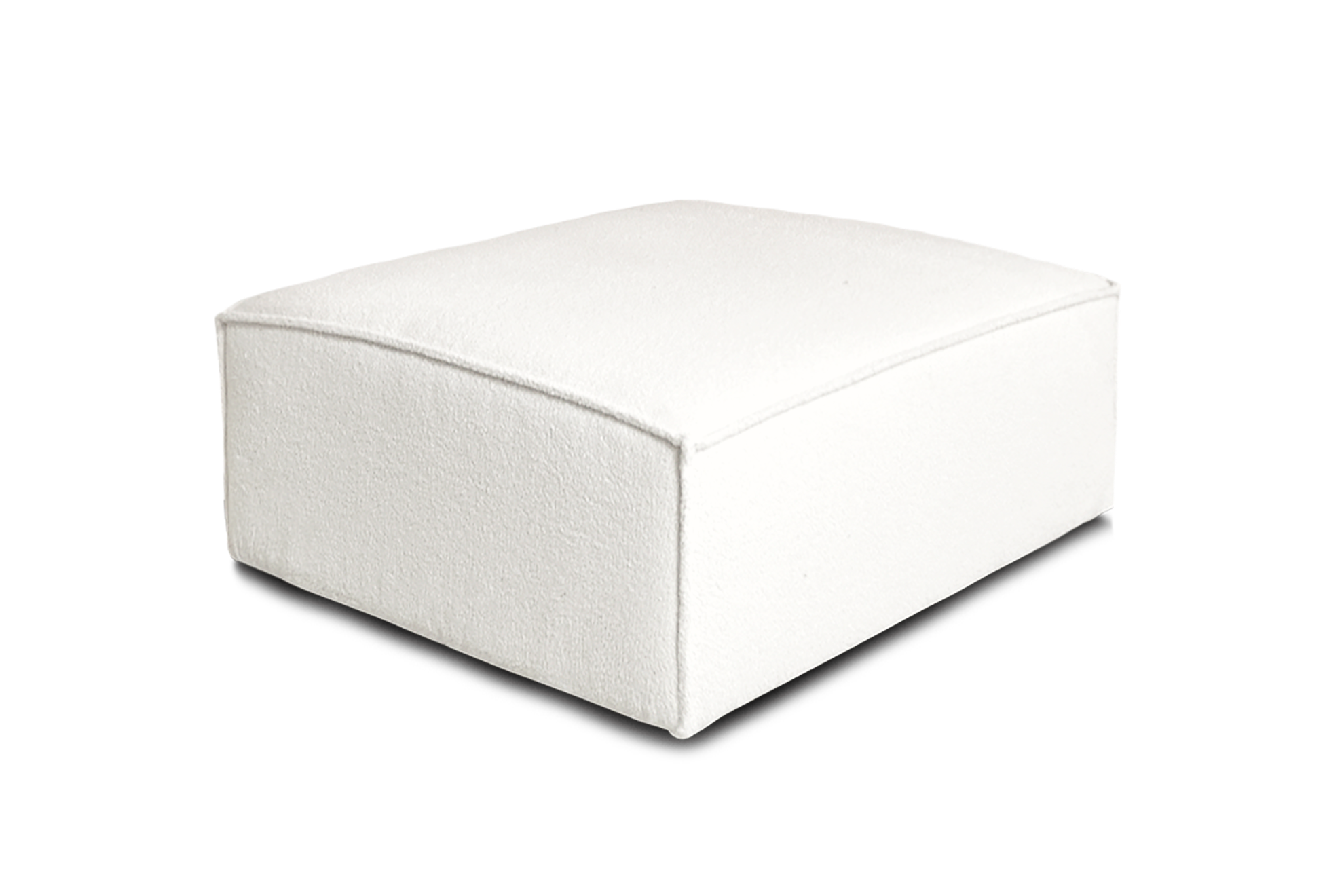 Aire footstool in ivory boucle