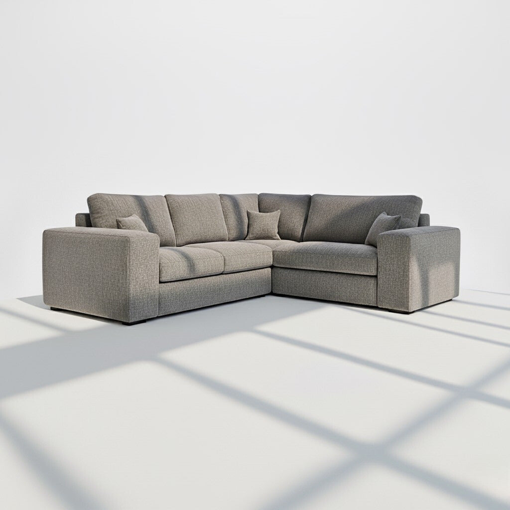 Pandora 4 seater corner sofa right hand in charcoal chenille