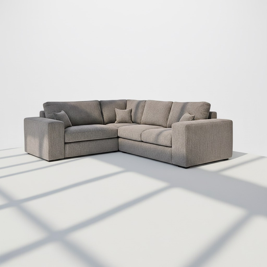 Pandora 4 seater corner sofa left hand in charcoal chenille