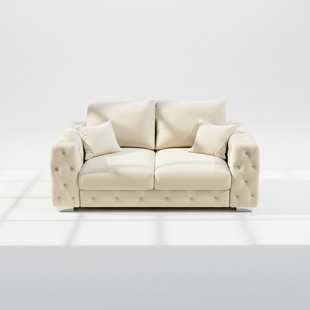 Ashton 2 seater sofa in cream velvet