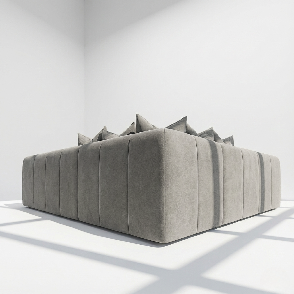 Bella 5 seater corner sofa in grey velvet