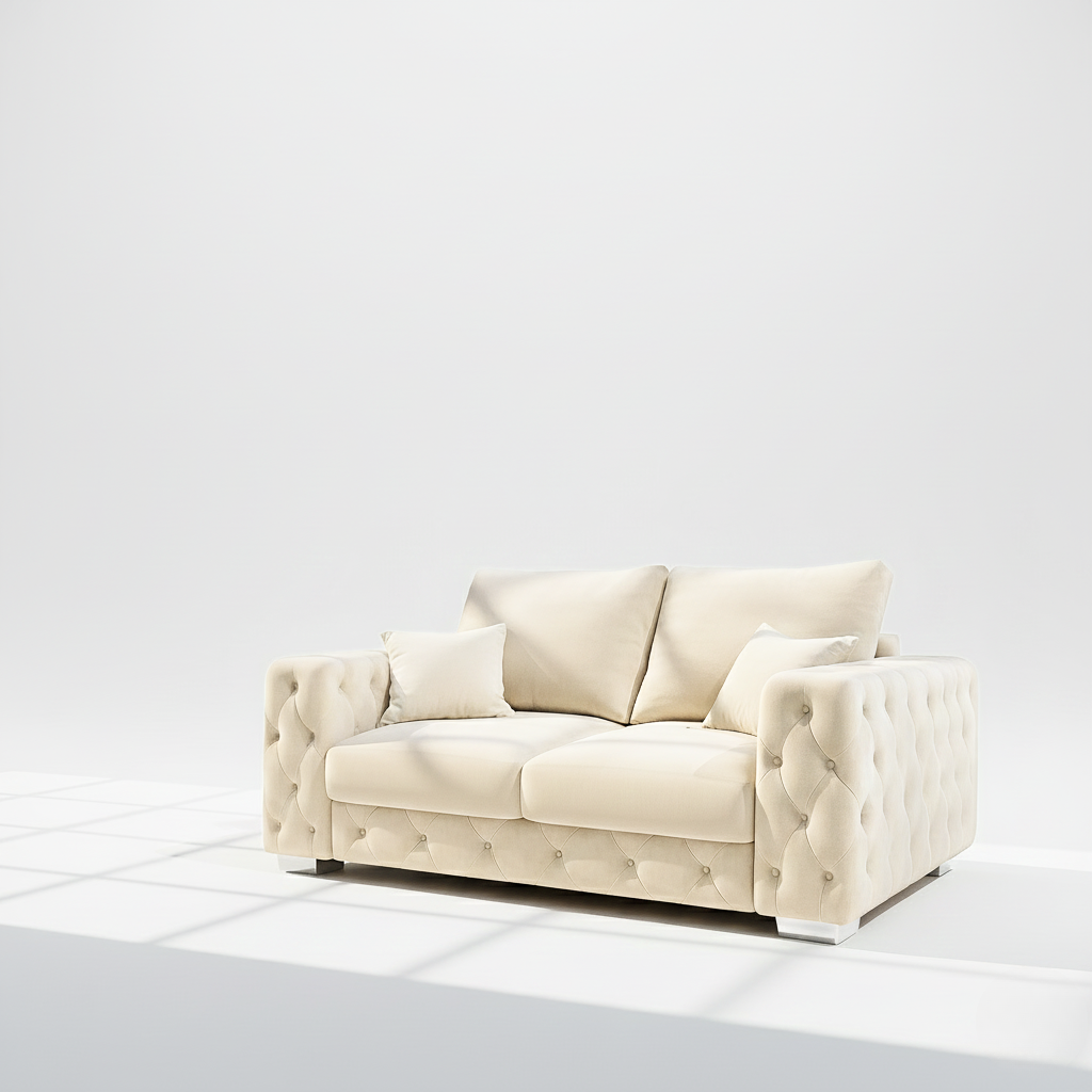Ashton 2 seater sofa in cream velvet