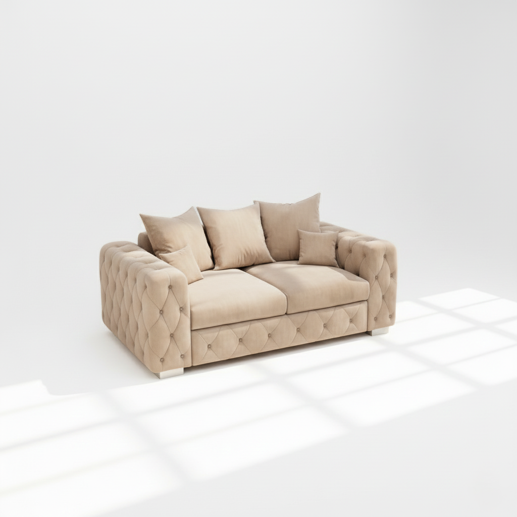 Mayfair 2 seater sofa in mink velvet