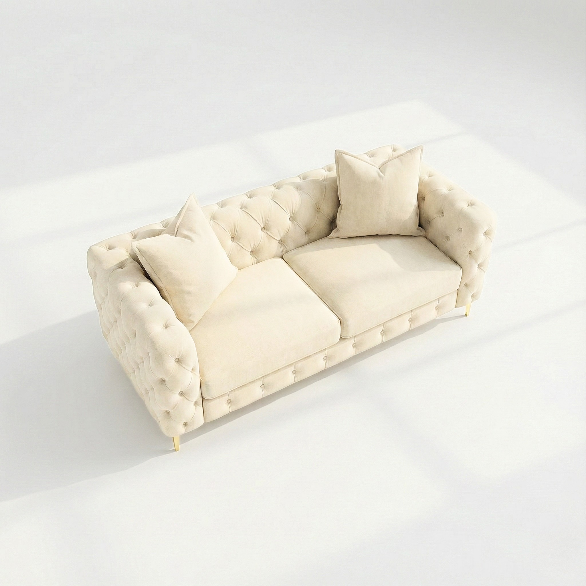 Monaco 2 seater sofa in cream velvet
