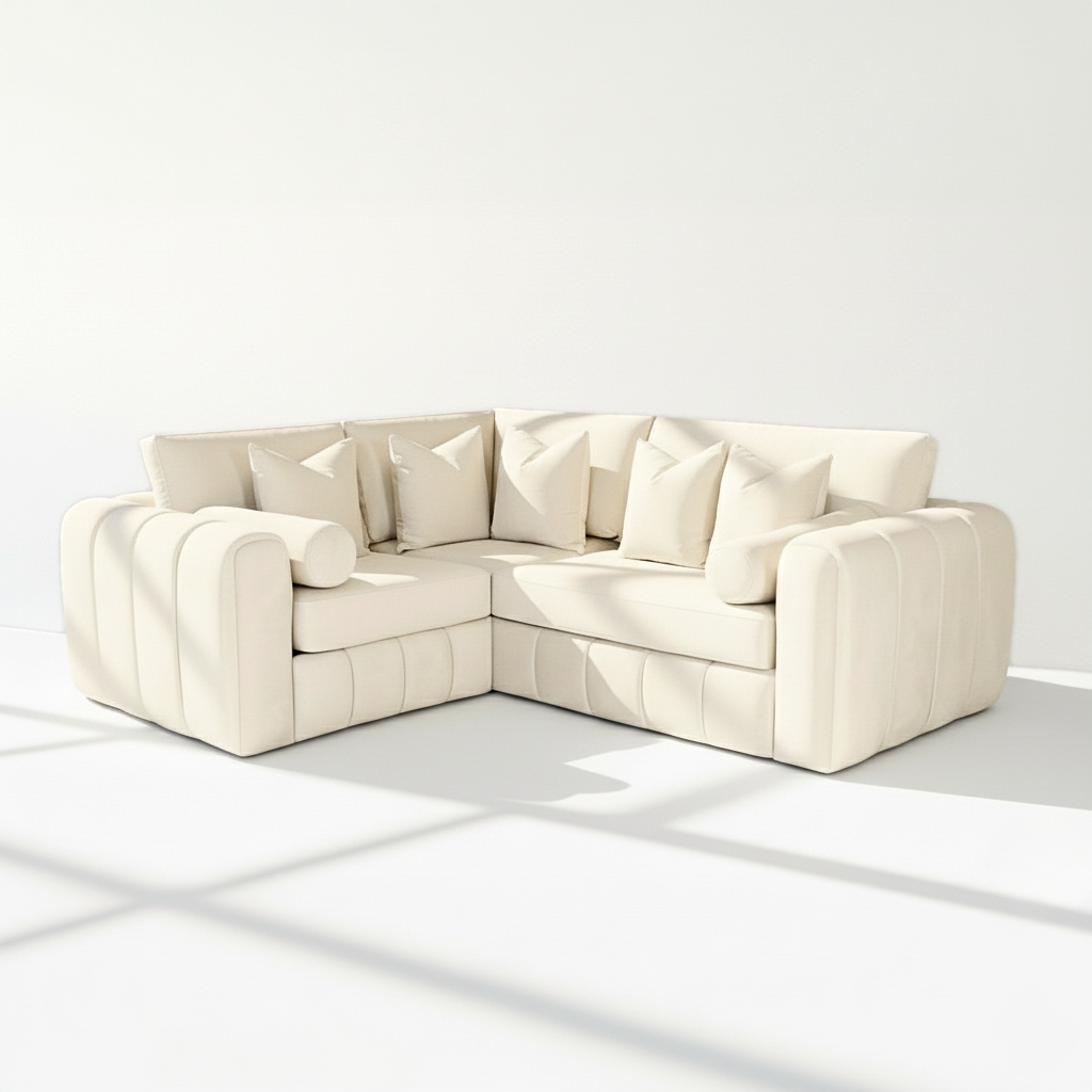 Havana 4 seater corner left hand in cream velvet