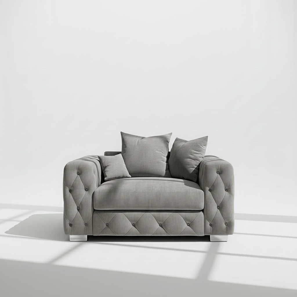 Mayfair armchair in grey velvet