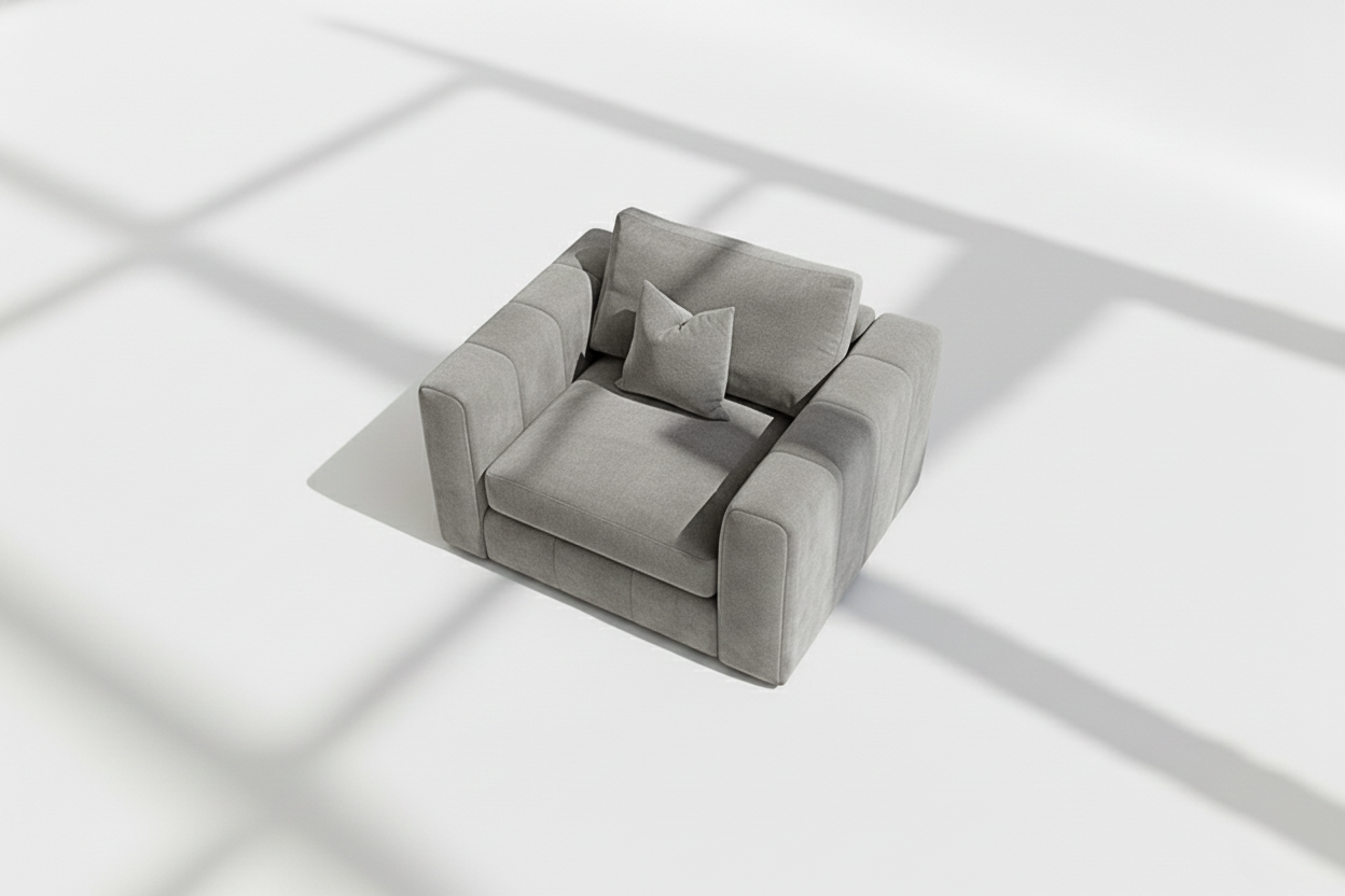 Havana armchair in grey velvet