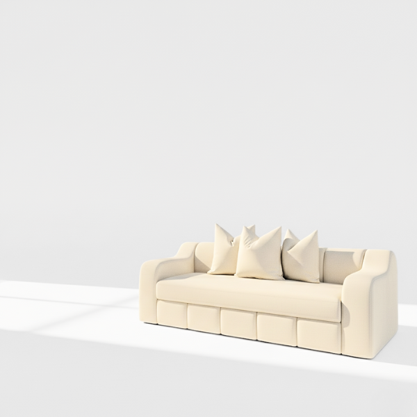 Bella 3 seater sofa in cream velvet