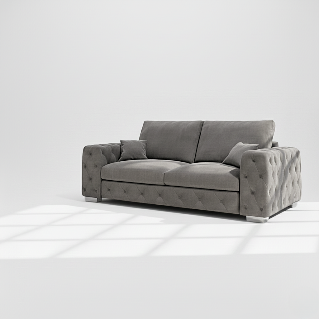 Ashton 3 seater sofa in grey velvet