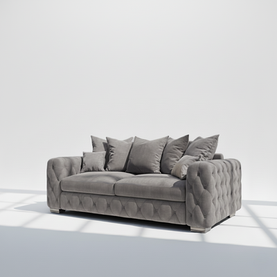 Mayfair 3 seater sofa in grey velvet