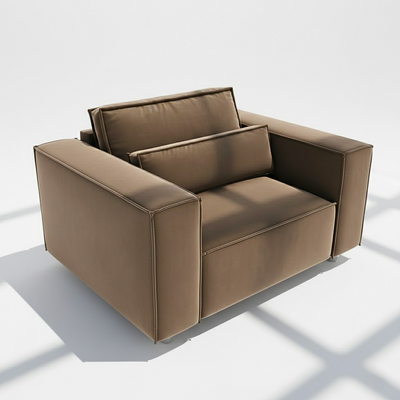 Sloane armchair in plush brown velvet