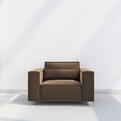 Sloane armchair in plush brown velvet