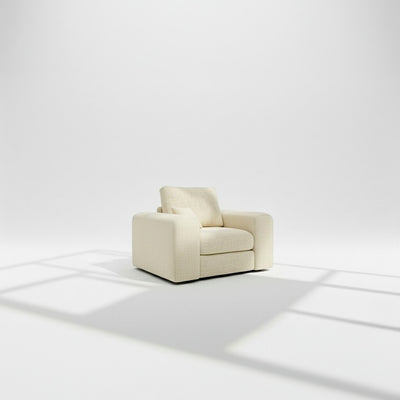 Pandora armchair in ivory chenille