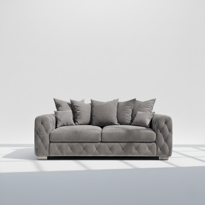 Mayfair 3 seater sofa in grey velvet