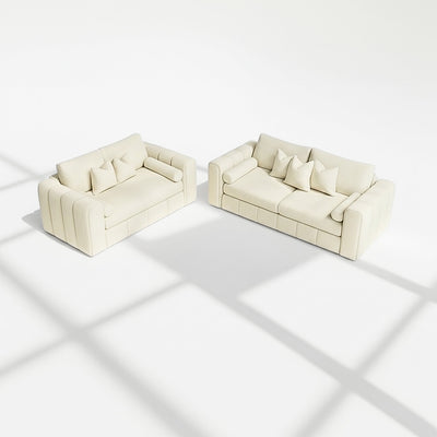 Havana 3 & 2 seater sofa set in plush cream velvet