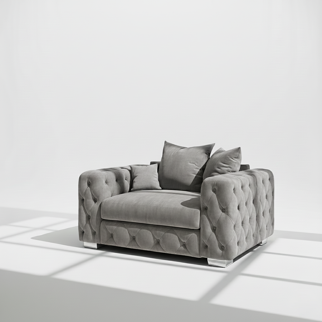 Mayfair armchair in grey velvet