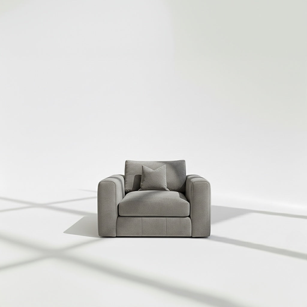 Havana armchair in grey velvet