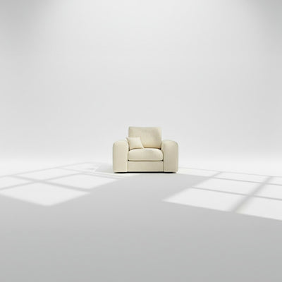 Pandora armchair in ivory chenille