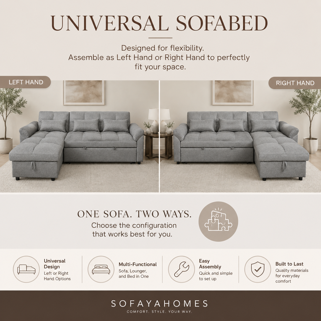 Arlo Sofa Bed universal Chaise