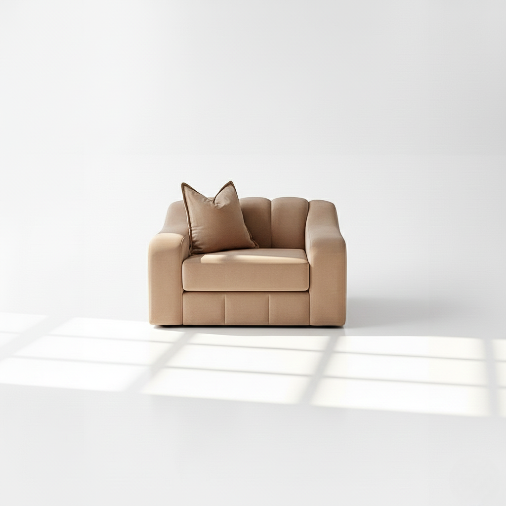 Bella armchair in mink velvet