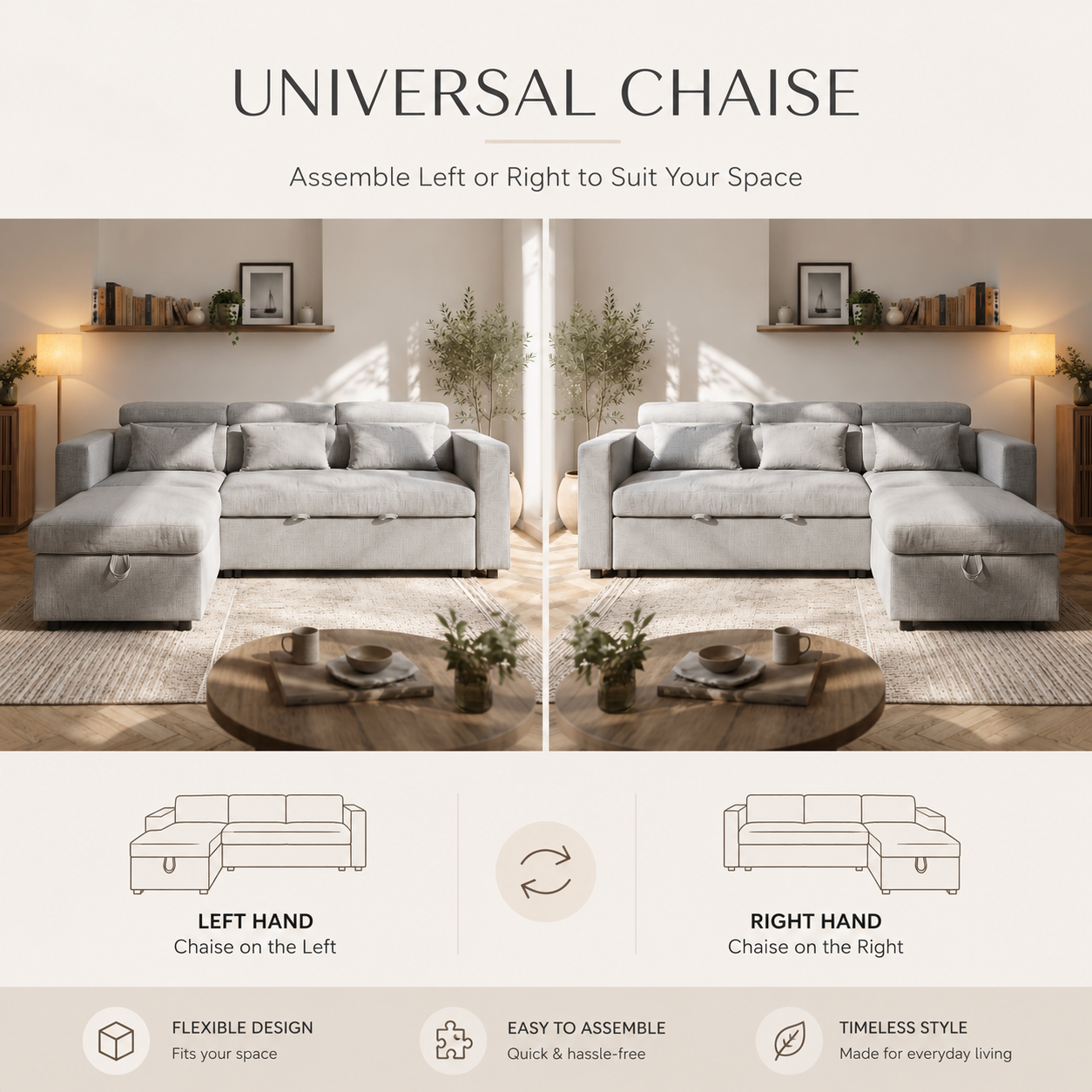Chelsea Sofa Bed universal Chaise