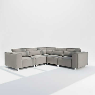 Sloane 5 seater corner sofa in grey velvet