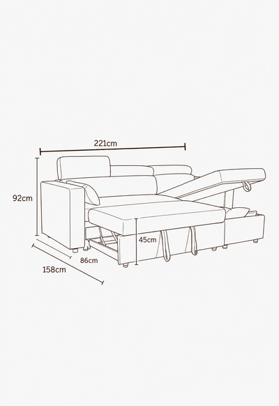 Chelsea Sofa Bed universal Chaise