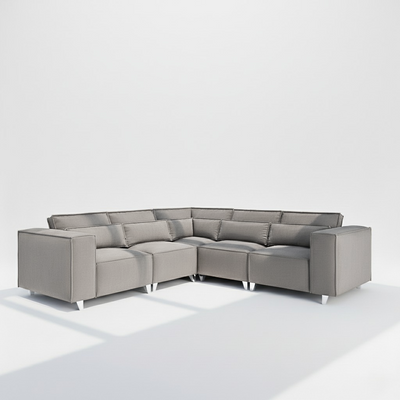Sloane 5 seater corner sofa in grey velvet