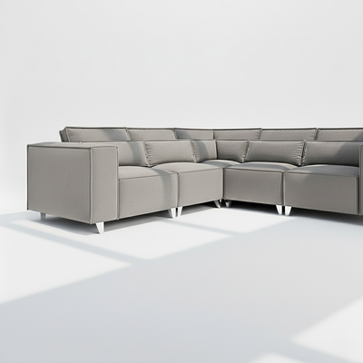 Sloane 5 seater corner sofa in grey velvet