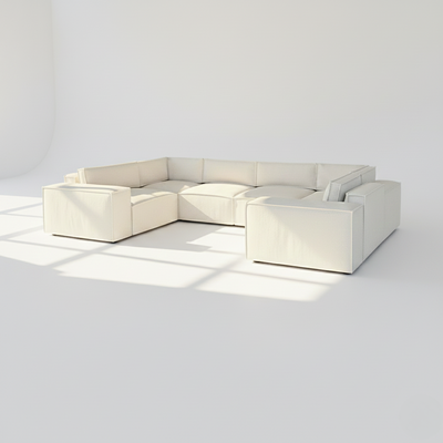 Aire XL U shape modular sofa in ivory boucle