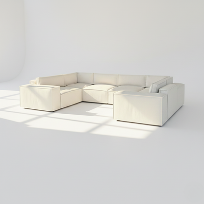 Aire XL U shape modular sofa in ivory boucle