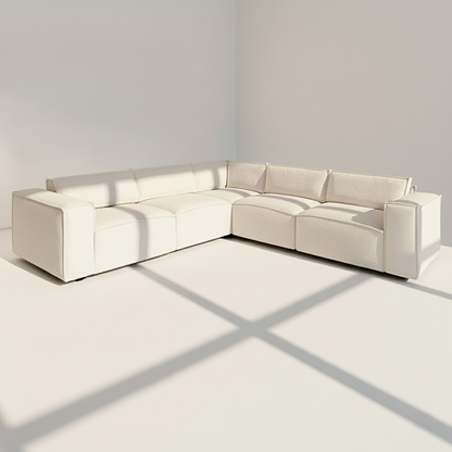 Aire 5 seater corner sofa in ivory boucle