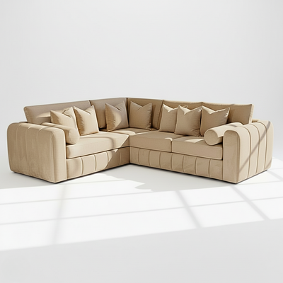 Havana 6 seater corner left hand in mink velvet