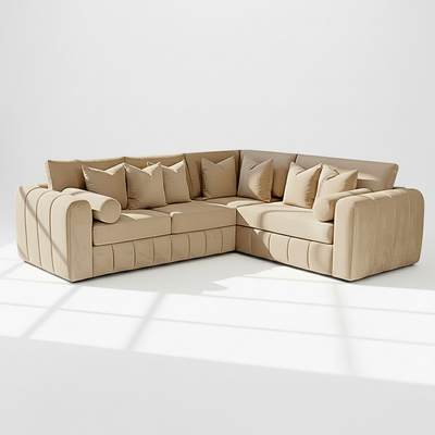 Havana 6 seater corner right hand in mink velvet